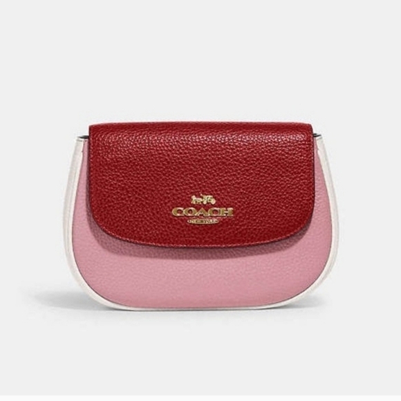 ❤️🔹️COACH🔹️ Saddle Belt Bag/Crossbody In Colorblock - Picture 2 of 6